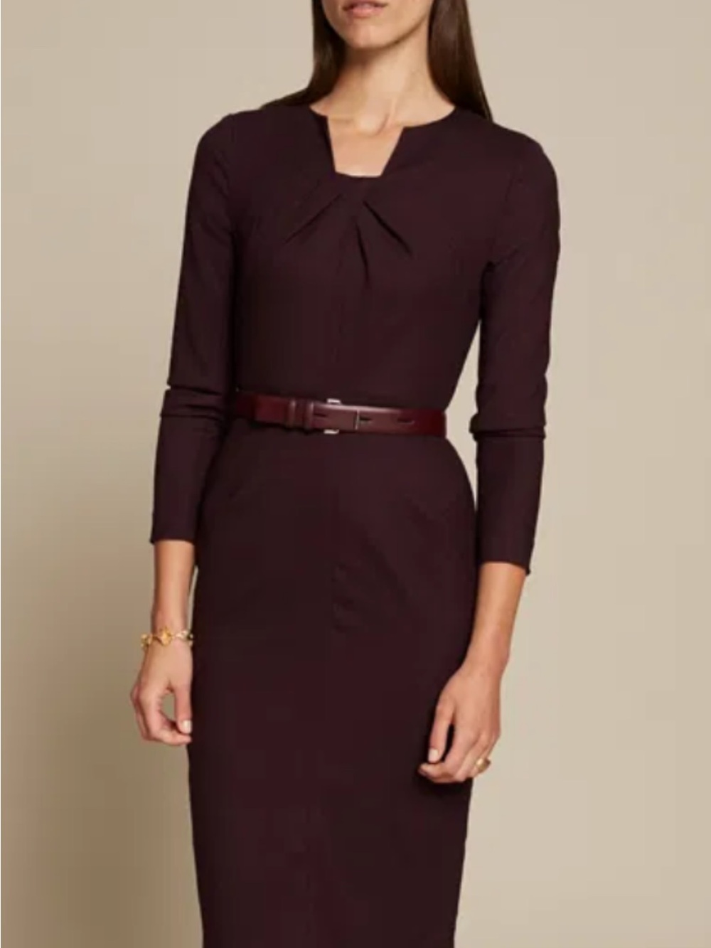 The Fold London Waverly Dress in plum / burgundy